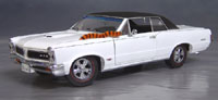 Click image to see more information about our 9th Anniversary Official Pontiac Die Cast Commemorative Collectible 1965 GTO Hurst Edition white w/ vinyl top