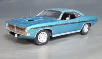 Click image to see more information about our 1970 Plymouth Cuda Blue mod top/black strobe!