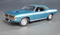 Click image to see more information about our 1970 Plymouth Cuda Blue mod top/white 73/74!