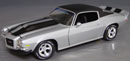 Click image to see more information about our diecast 1971 RS-Z28 Camaro Nevada Silver with Black Vinyl Top Camaros